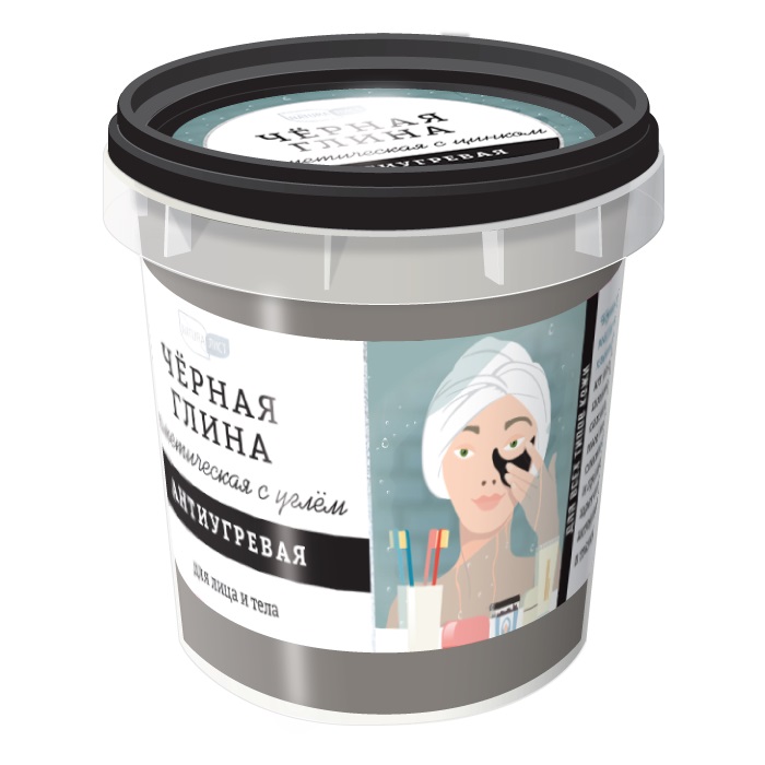 Глина Артколор косметическая с углем антиугревая 155мл - в интернет-магазине tut-beauty.by