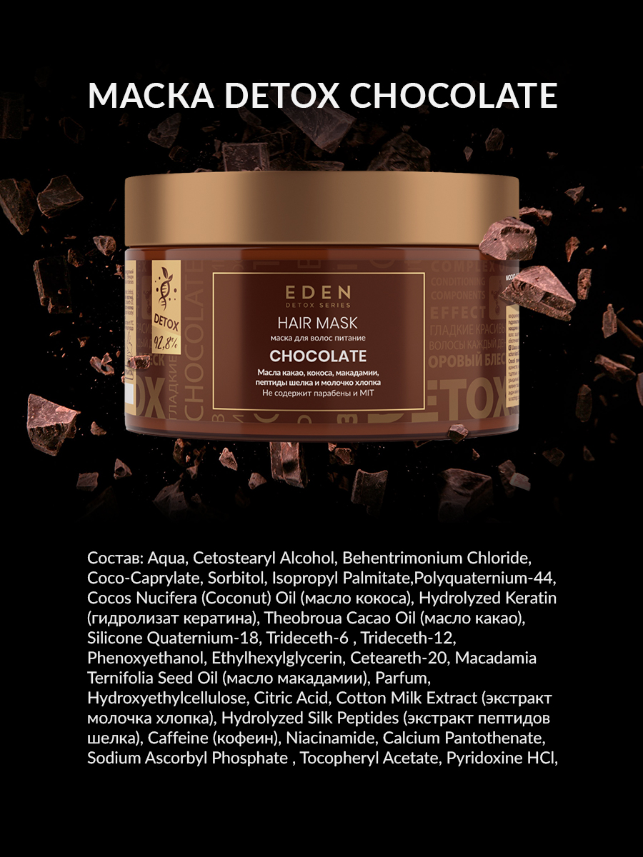 Маска для волос Eden Detox Chocolate 250мл - в интернет-магазине tut-beauty.by