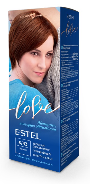 Краска для волос Estel Love тон 6.43 коньяк 115мл