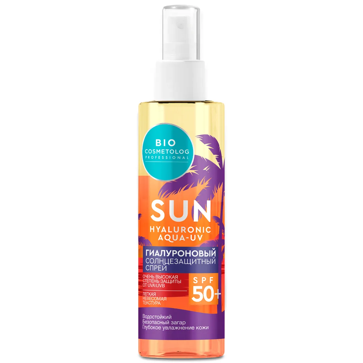 Спрей солнцезащитный Bio Cosmetolog Professional SPF50+ гиалуроновый 190мл - в интернет-магазине tut-beauty.by