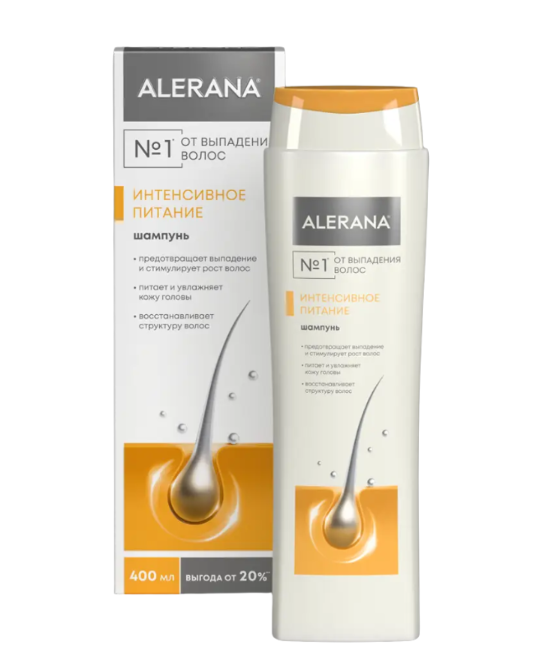 Шампунь для волос Alerana интенсивное питание 400мл - в интернет-магазине tut-beauty.by