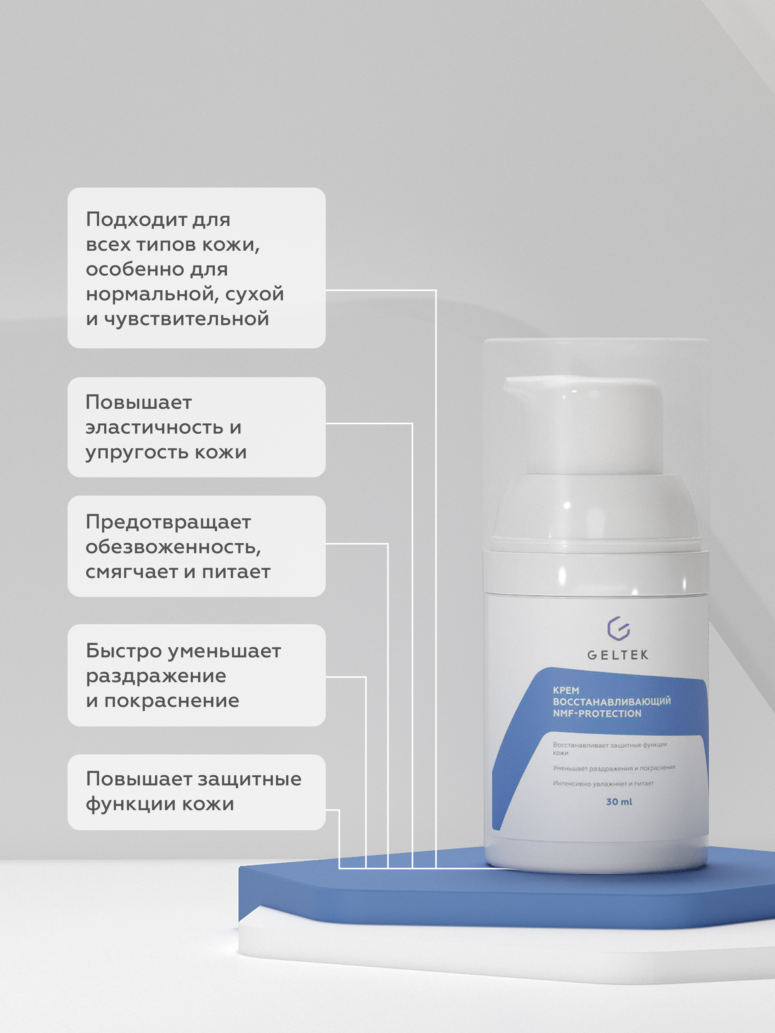 Крем для лица Geltek NMF protection восстанавливающий 30мл - в интернет-магазине tut-beauty.by