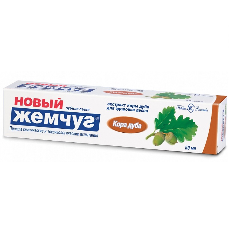 Зубная паста Новый Жемчуг кора дуба 100мл - купить в интернет-магазине tut-beauty.by.