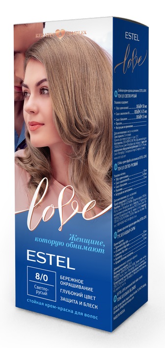 Краска для волос Estel Love тон 8.0 светло-русый 115мл