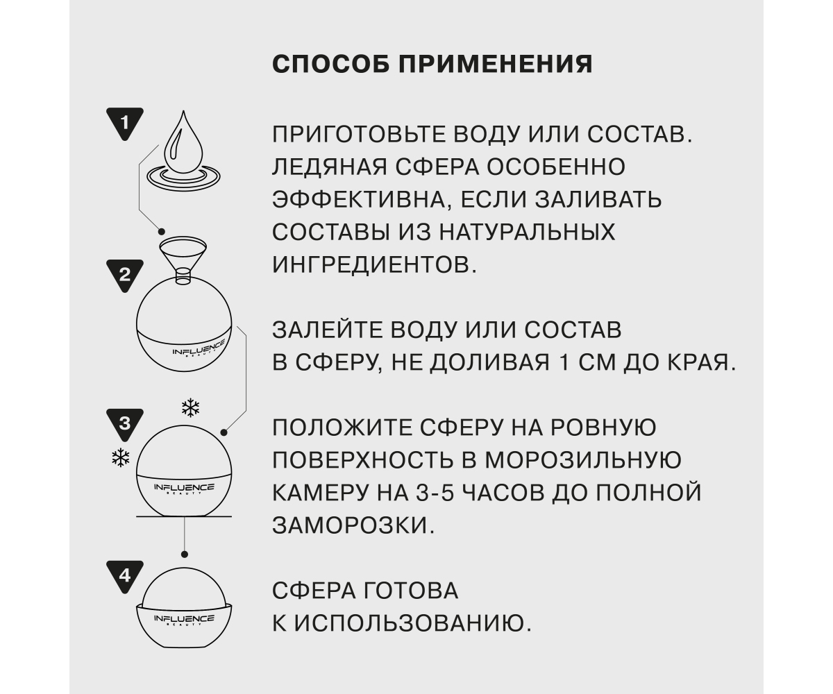 Ледяная сфера для лица Influence Beauty Sub-Zero эффективный уход и выравнивание тона лица