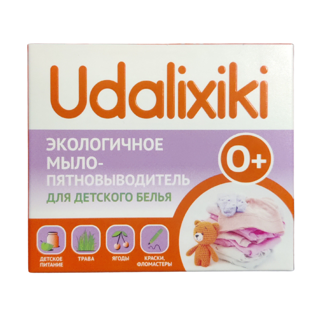 Мыло-пятновыводитель Udalixiki для детских вещей экологичное 90гр - в интернет-магазине tut-beauty.by