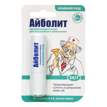 Гигиеническая помада Айболит Основной уход 2.8г
