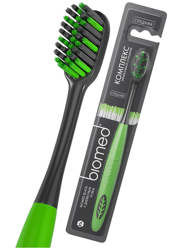 Зубная щетка Biomed Black средняя