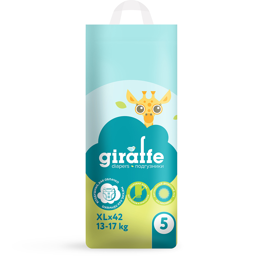 Подгузники Lovular Giraffe детские XL 13-17 кг 42шт р - в интернет-магазине tut-beauty.by