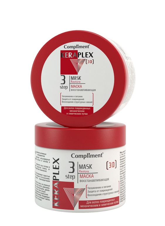 Маска для волос Compliment Keraplex 3D восстанавливающая 300мл