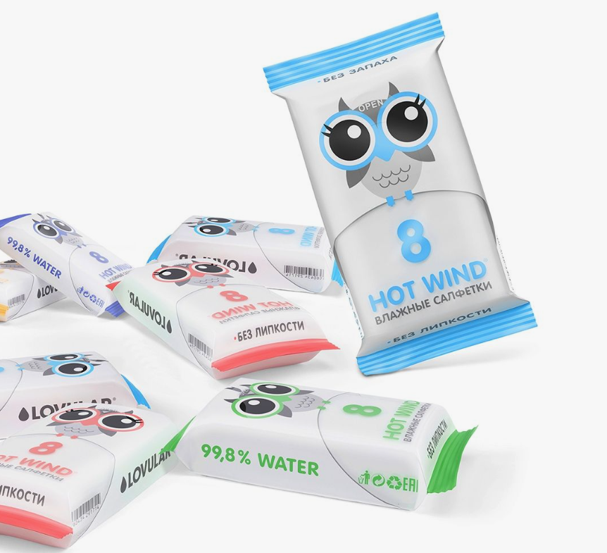 Салфетки Lovular влажные набор 80шт (10х8шт/уп)