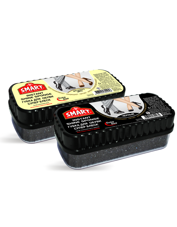 Губка для обуви Smart черная суперблеск