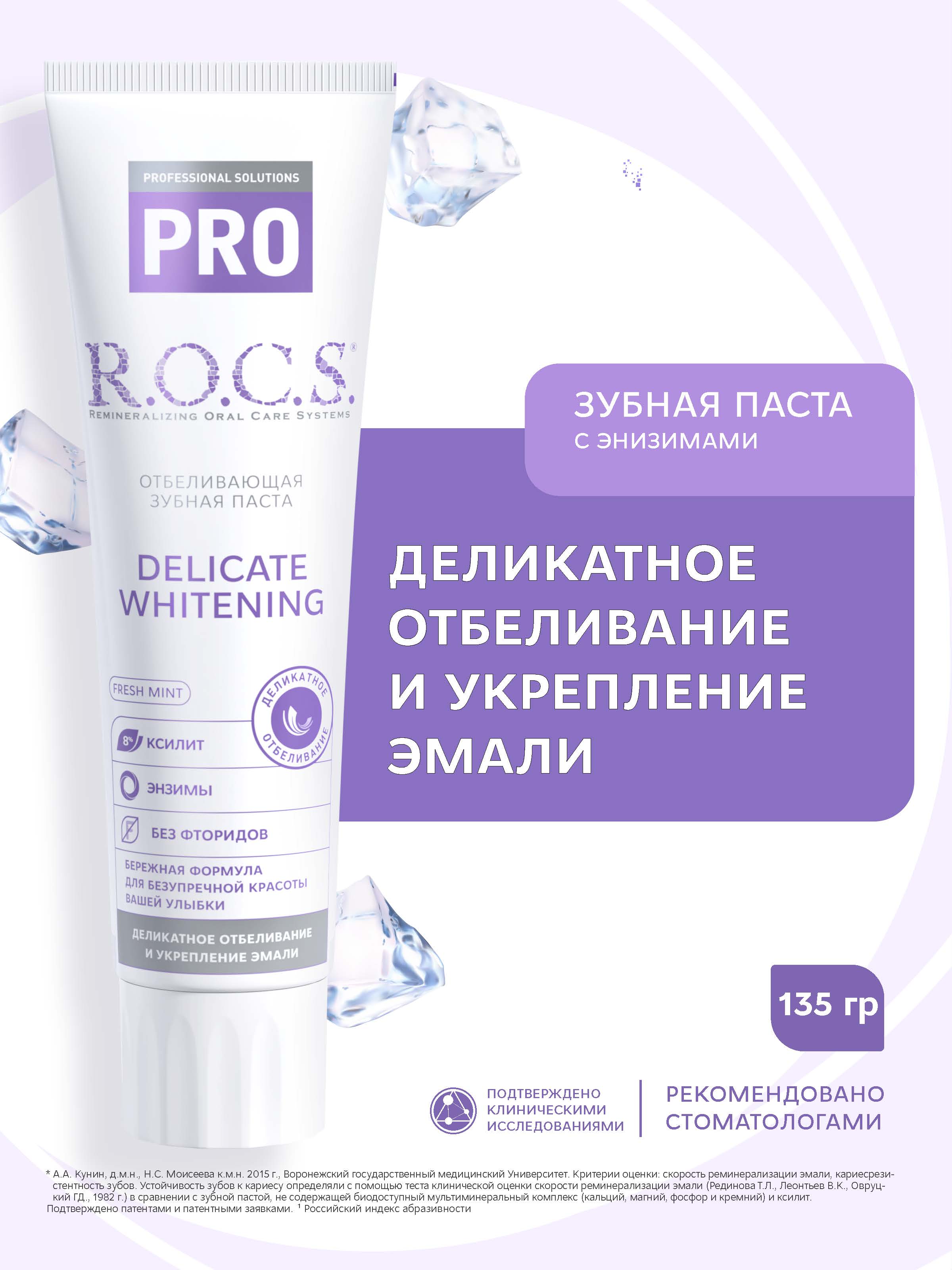 Зубная паста R.O.C.S. Pro Fresh Mint деликатное отбеливание 135г