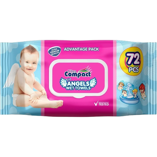 Салфетки влажные Ultra Compact Angels детские 72шт - в интернет-магазине tut-beauty.by
