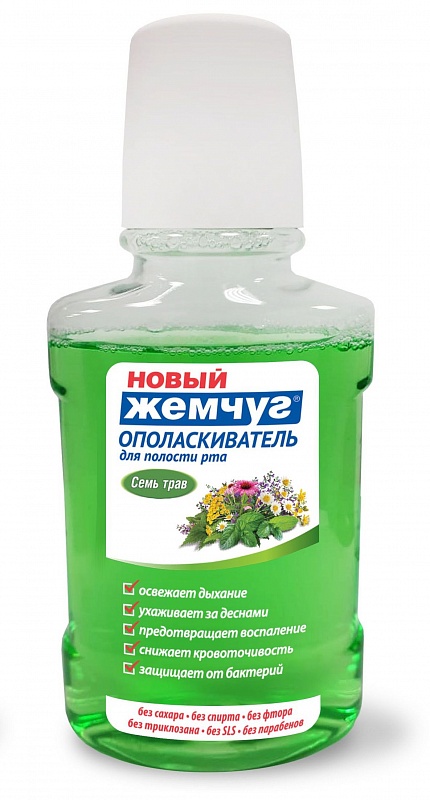Ополаскиватель Новый Жемчуг семь трав 250мл - купить в интернет-магазине tut-beauty.by.