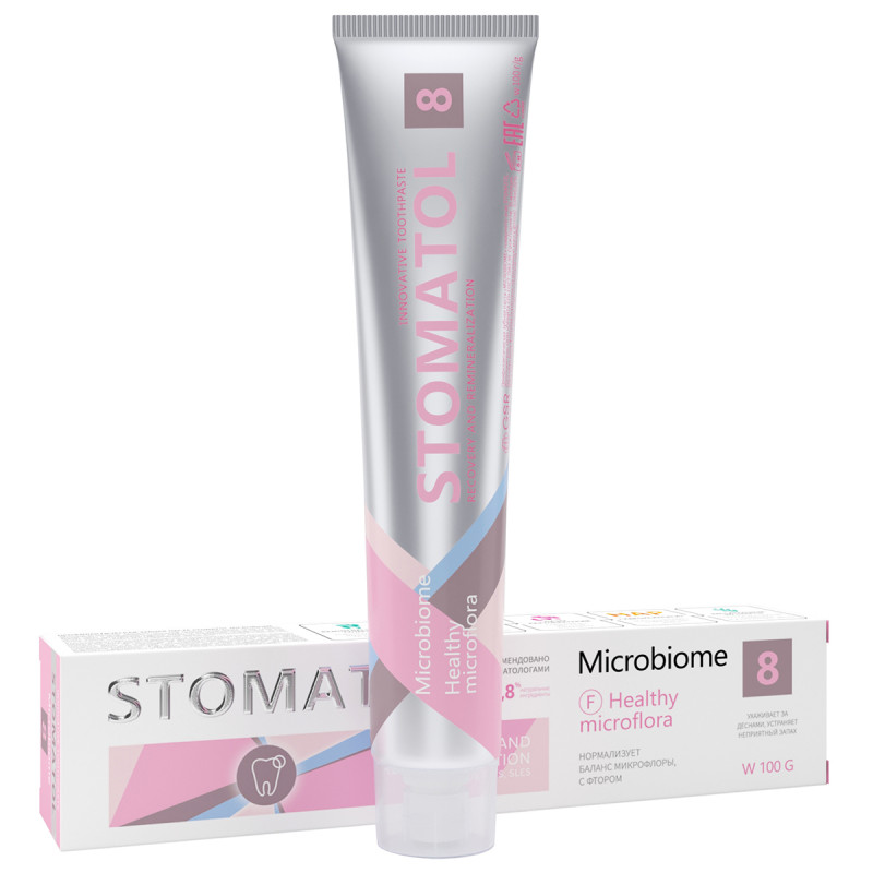 Зубная паста Stomatol 8 Microbiome Профилактическая 100гр р - в интернет-магазине tut-beauty.by