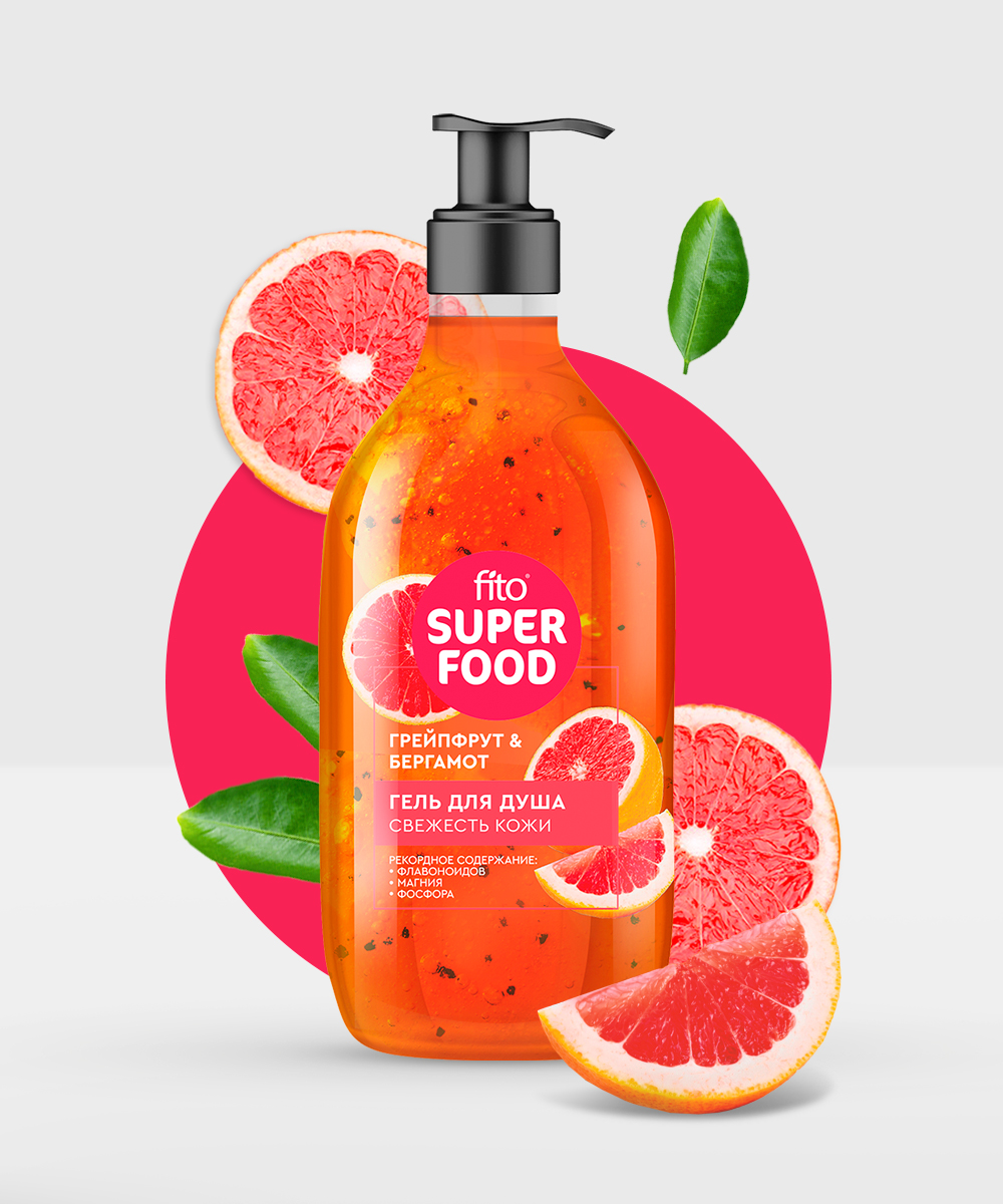 Гель для душа Fito Superfood свежесть кожи 520мл - в интернет-магазине tut-beauty.by