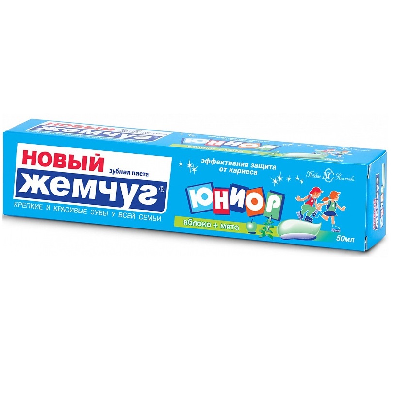 Зубная паста Новый Жемчуг Зеленое яблоко + отбеливание 50мл - купить в интернет-магазине tut-beauty.by.