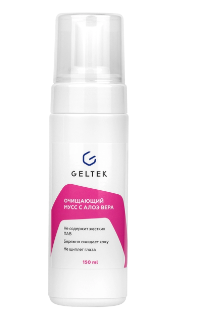 Мусс для умывания Geltek с алоэ вера 150мл - в интернет-магазине tut-beauty.by