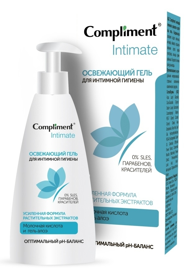 Гель для интимной гигиены Compliment INTIMATE Освежающий 250мл - в интернет-магазине tut-beauty.by