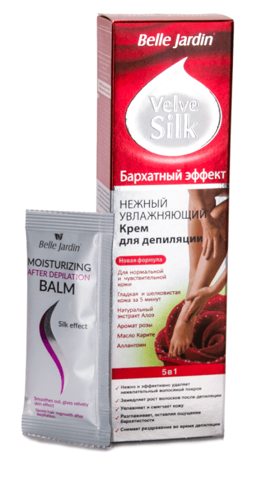Крем для депиляции Belle Jardin Velvet Silk 5 в 1 увлажняющий 125мл