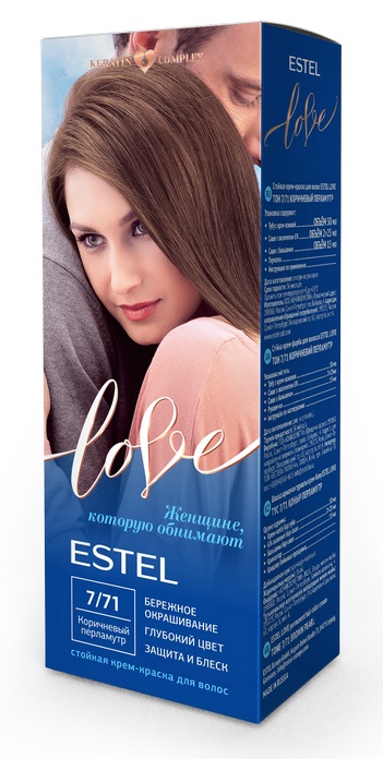 Краска для волос Estel Love тон 7.71 коричневый перламутр 115мл