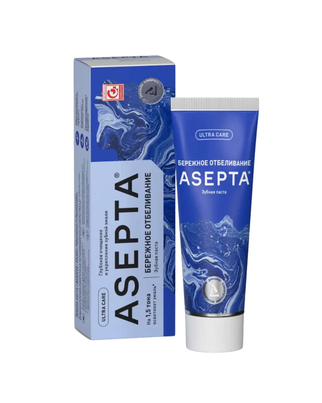 Зубная паста ASEPTA Бережное отбеливание 75мл - в интернет-магазине tut-beauty.by