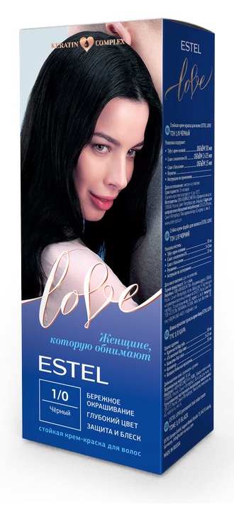 Краска для волос Estel Love тон 1.0 черный 115мл
