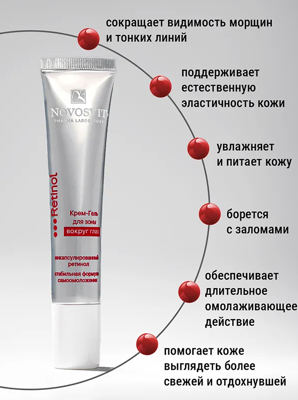 Крем-гель для глаз Novosvit ретинол 30мл - в интернет-магазине косметики tut-beauty.by