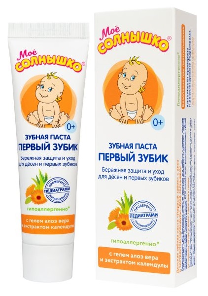 Зубная паста Моё Солнышко Первый Зубик с алоэ и календулой 40г