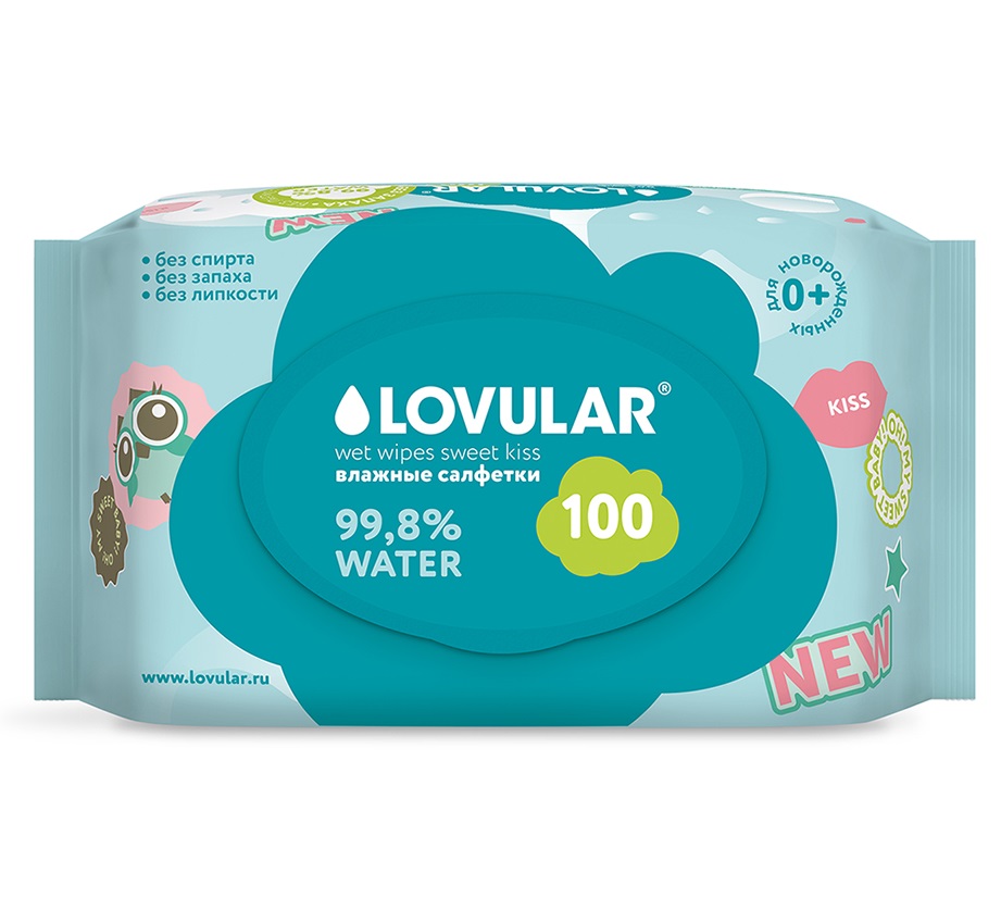 Салфетки Lovular Sweet Kiss влажные 100шт - в интернет-магазине tut-beauty.by