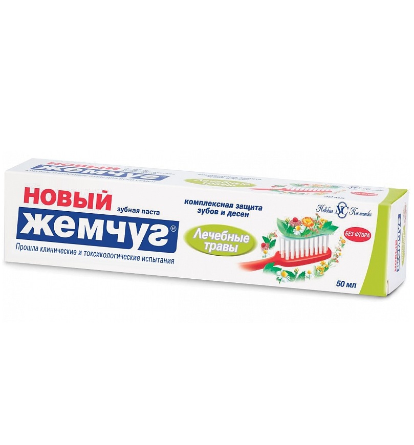 Зубная паста Новый Жемчуг лечебные травы 50мл - купить в интернет-магазине tut-beauty.by.