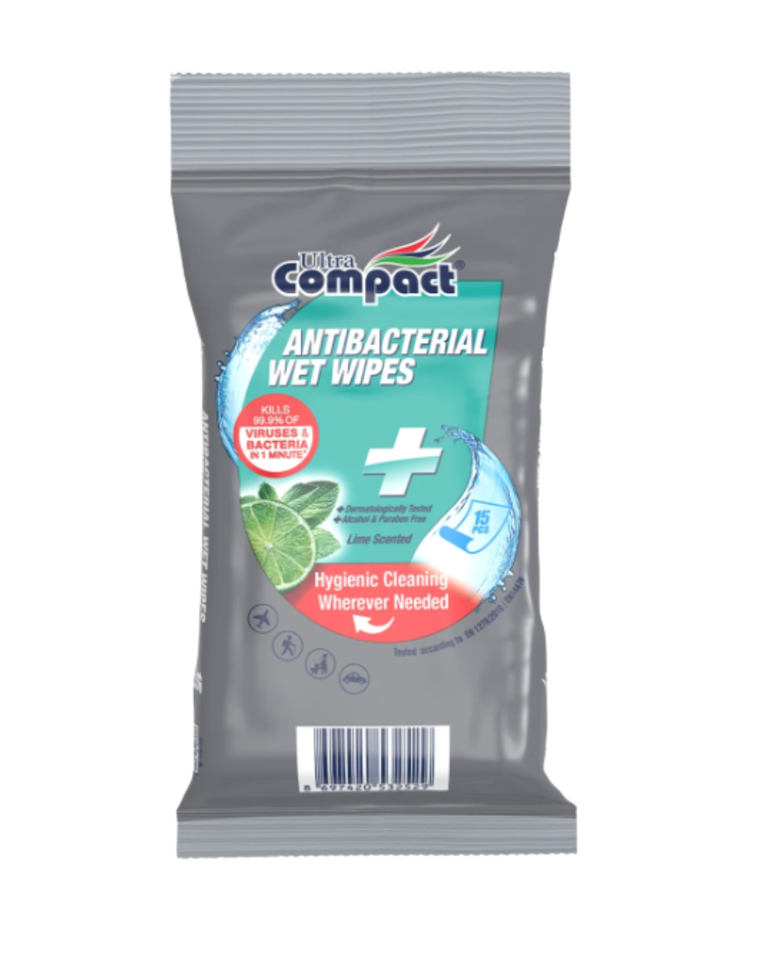 Салфетки влажные Ultra Compact антибактериальные 15шт - в интернет-магазине tut-beauty.by