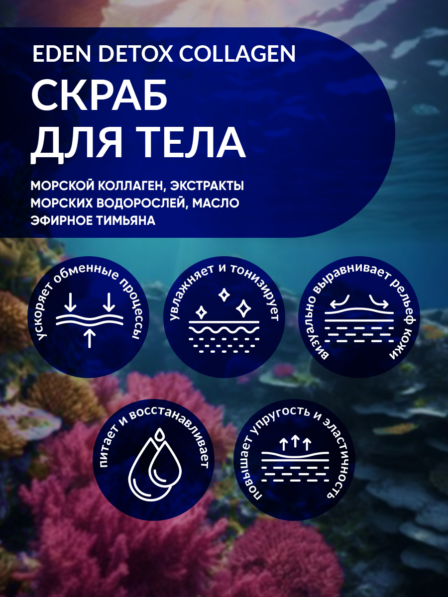 Скраб для тела Eden Detox Collagen 350г - в интернет-магазине tut-beauty.by