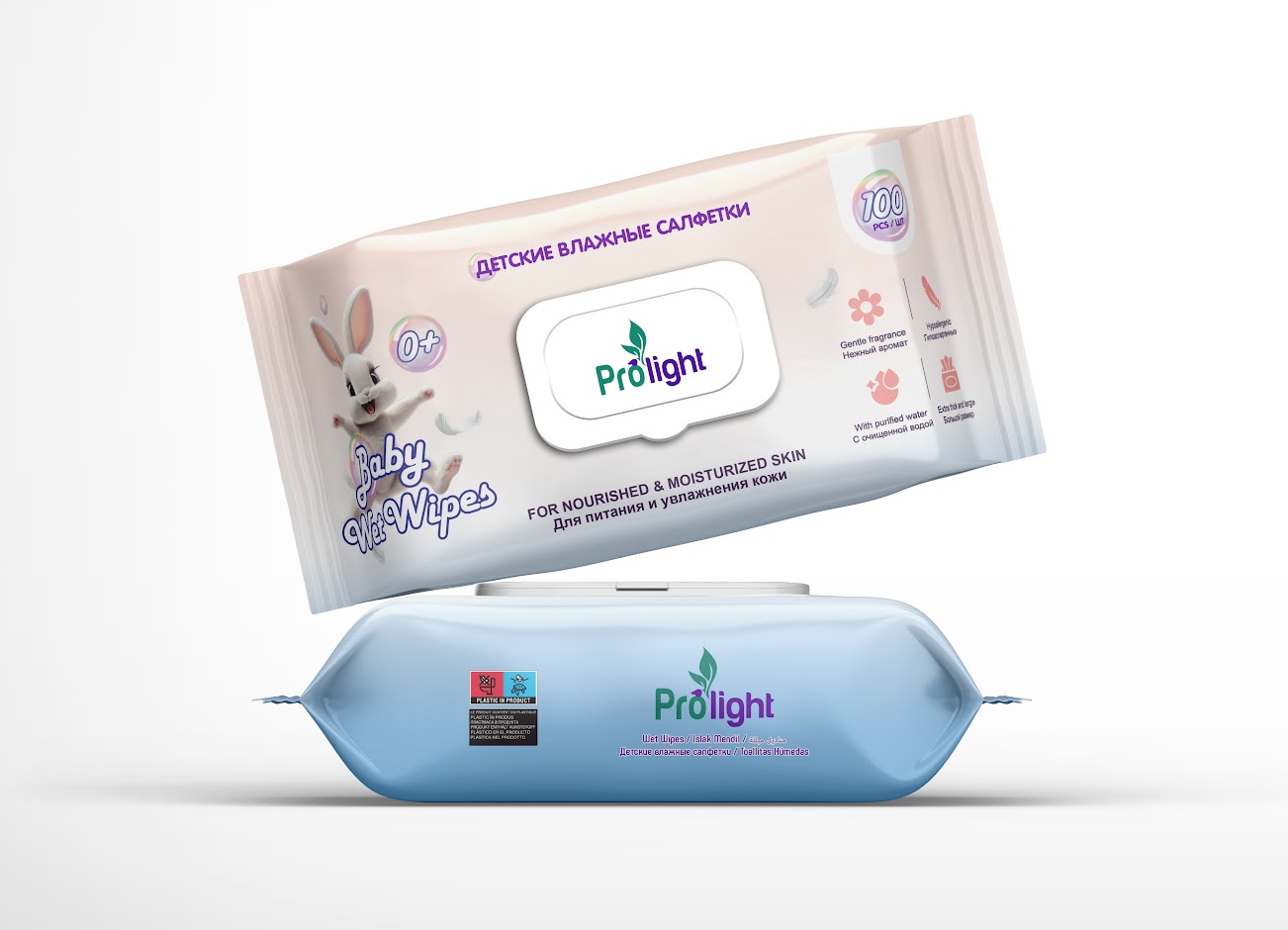 Салфетки Prolight детские влажные 100шт