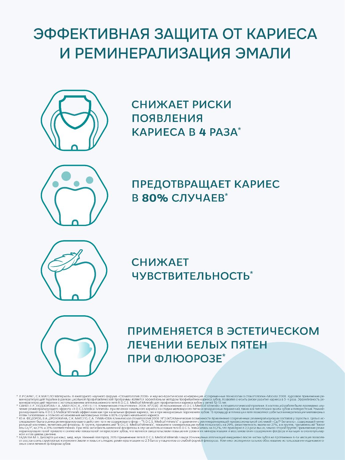 Гель для зубов R.O.C.S. Medical Minerals Fruit реминерализующий фруктовый 45г