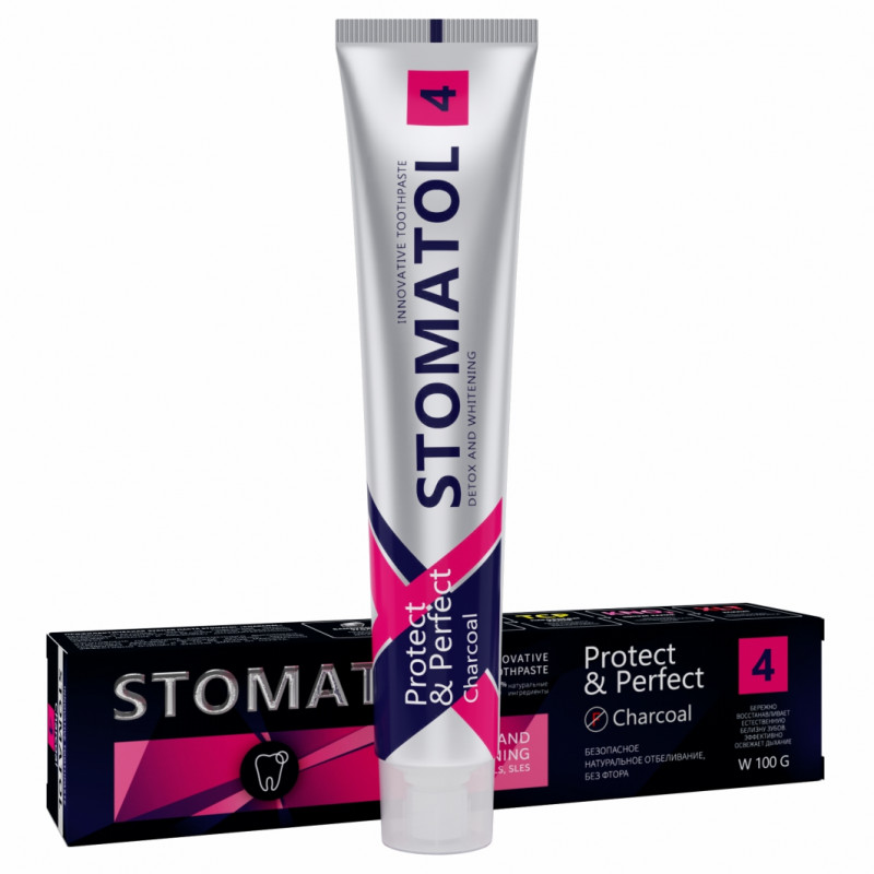 Зубная паста Stomatol 4 Charcoal Профилактическая 100гр р - в интернет-магазине tut-beauty.by