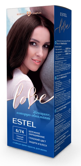 Краска для волос Estel Love тон 6.74 темный каштан 115мл