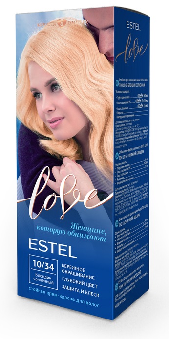 Краска для волос Estel Love тон 10.34 блондин солнечный 115мл
