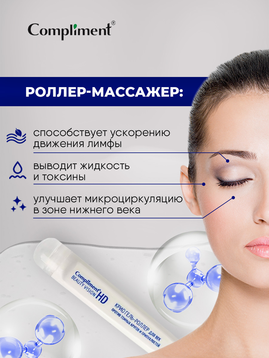 Гель для глаз Compliment Beauty Vision HD против темных кругов и припухлостей 15мл
