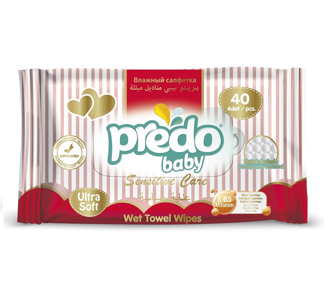 Салфетки Predo Wet Wipes влажные 40шт